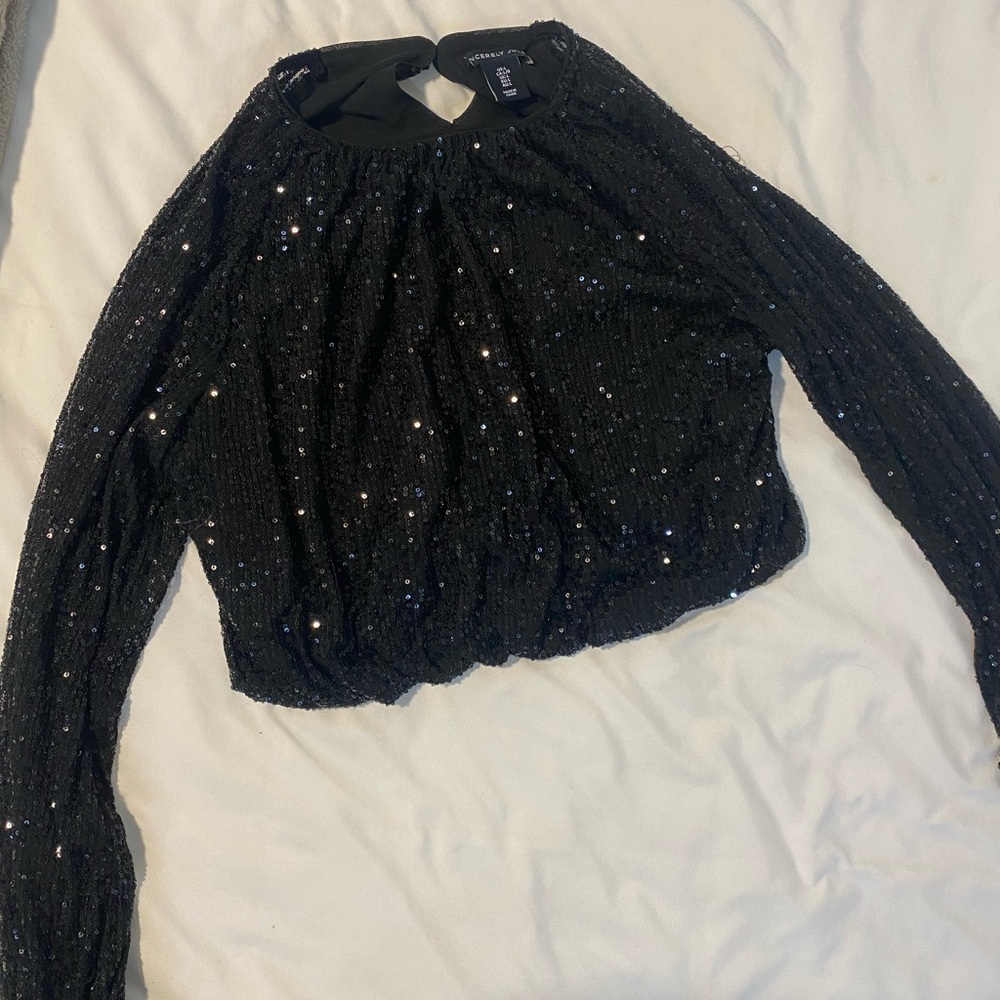Sincerely Jules Black Sequin Blouse